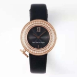 Van Cleef & Arpels Lady Charms Watch Quartz Movement 25 mm in Rose Gold and Diamond-Black