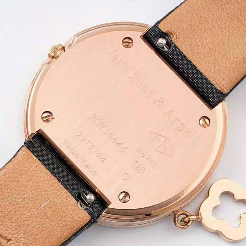 Van Cleef & Arpels Lady Charms Watch Quartz Movement 25 mm in Rose Gold and Diamond-Black (5)
