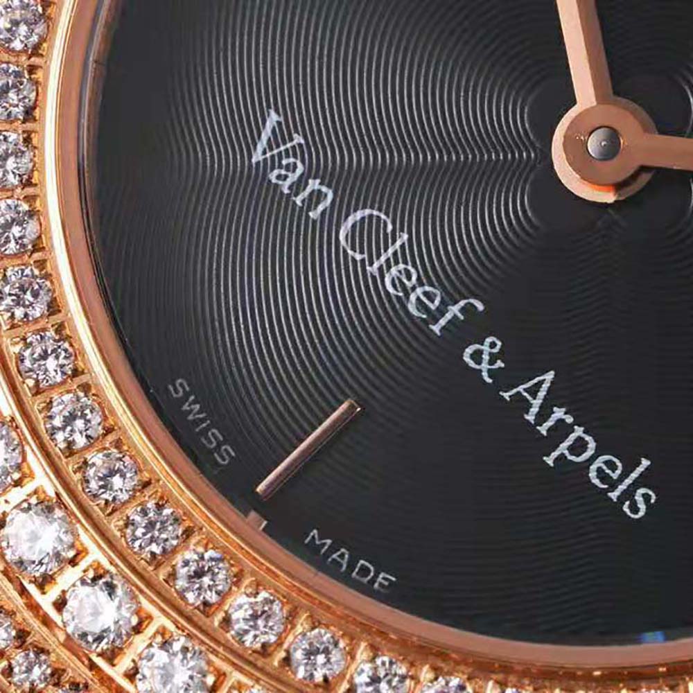 Van Cleef & Arpels Lady Charms Watch Quartz Movement 25 mm in Rose Gold and Diamond-Black (8)