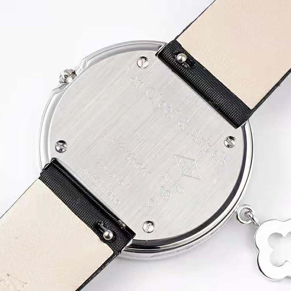 Van Cleef & Arpels Lady Charms Watch Quartz Movement 25 mm in White Gold-Black (8)