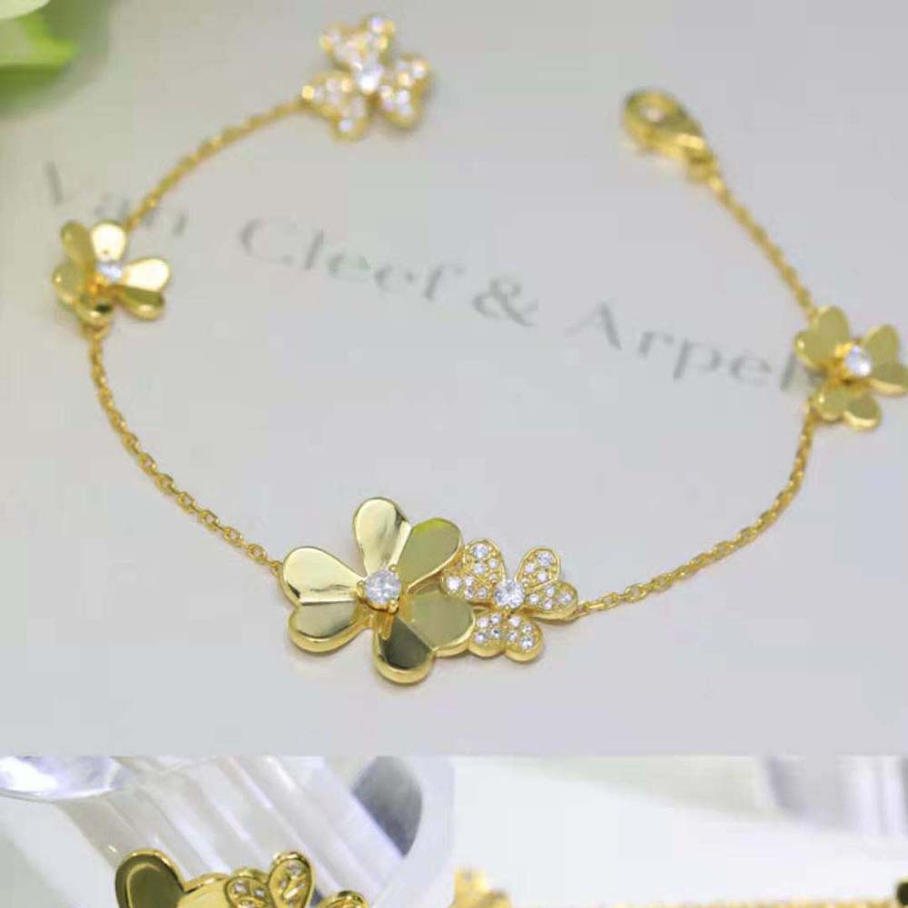 Van Cleef & Arpels Lady Frivole Bracelet 5 Flowers in Yellow Gold (5)