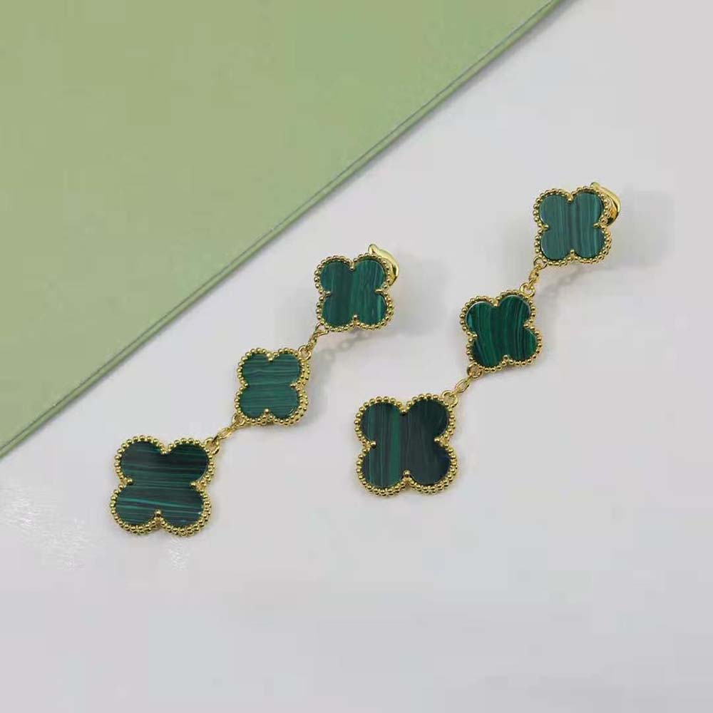 Van Cleef & Arpels Lady Magic Alhambra Earrings 3 Motifs-Green (3)