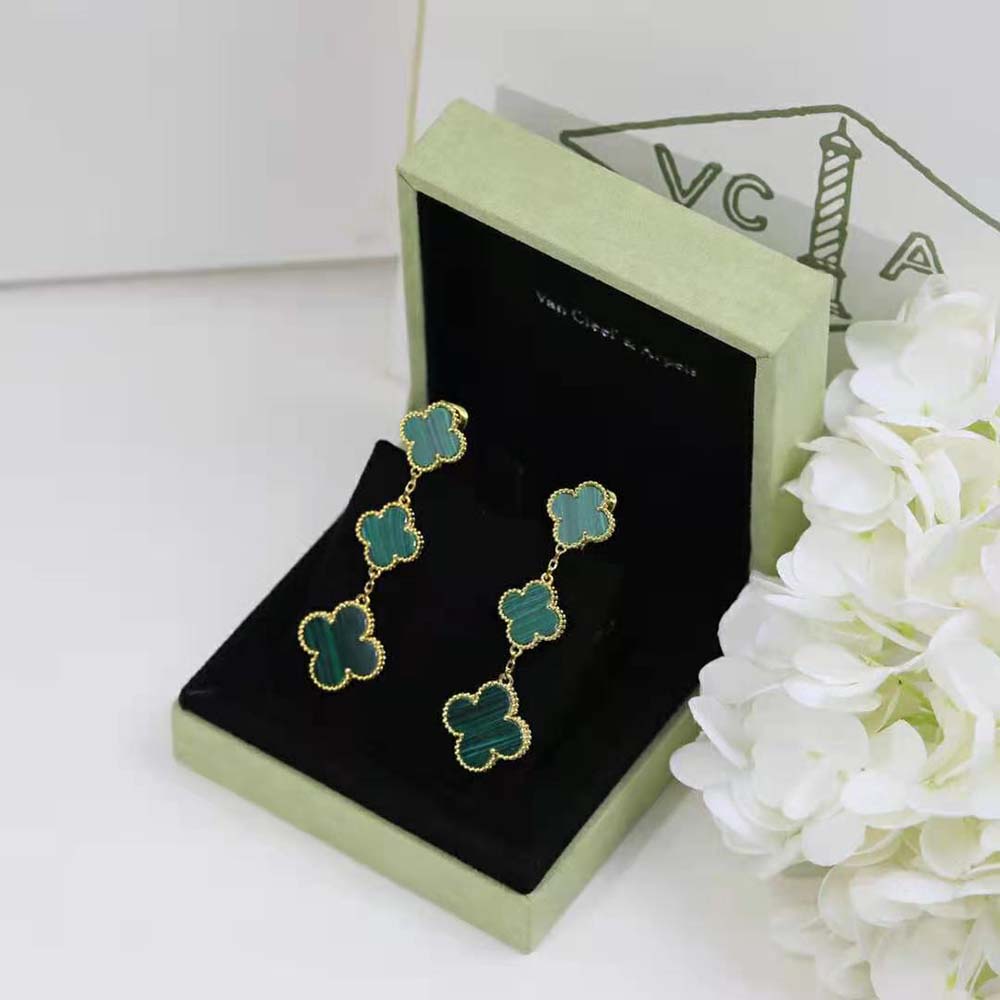 Van Cleef & Arpels Lady Magic Alhambra Earrings 3 Motifs-Green (6)