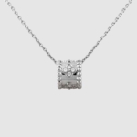 Van Cleef & Arpels Lady Perlée Clovers Pendant in White Gold