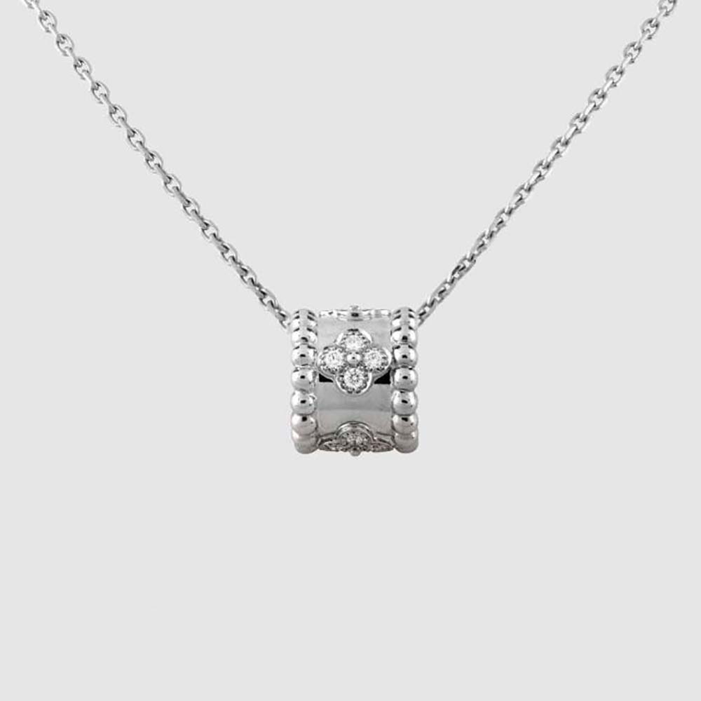 Van Cleef & Arpels Lady Perlée Clovers Pendant in White Gold (1)