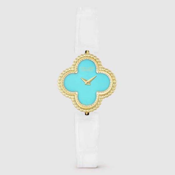 Van Cleef & Arpels Lady Sweet Alhambra Watch 23 mm in 18K Yellow Gold -Blue (1)