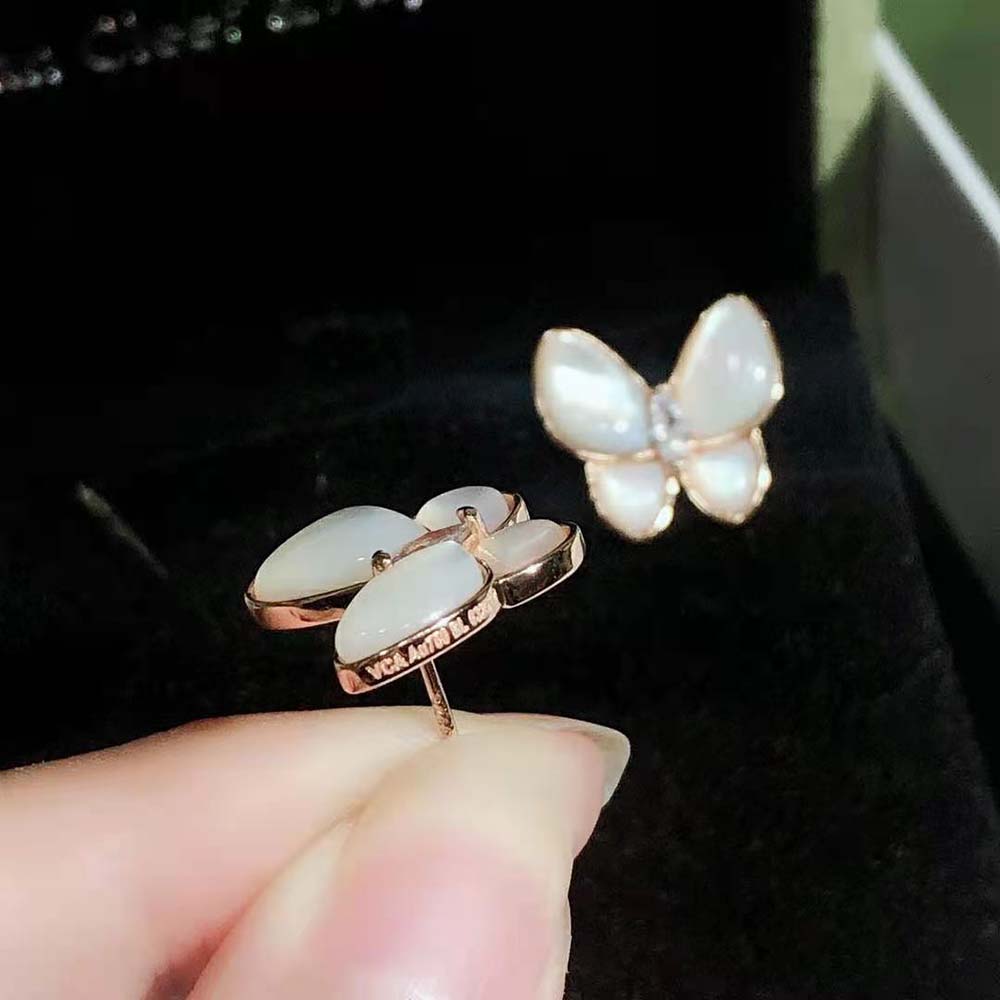 Van Cleef & Arpels Lady Two Butterfly Earrings-White (2)