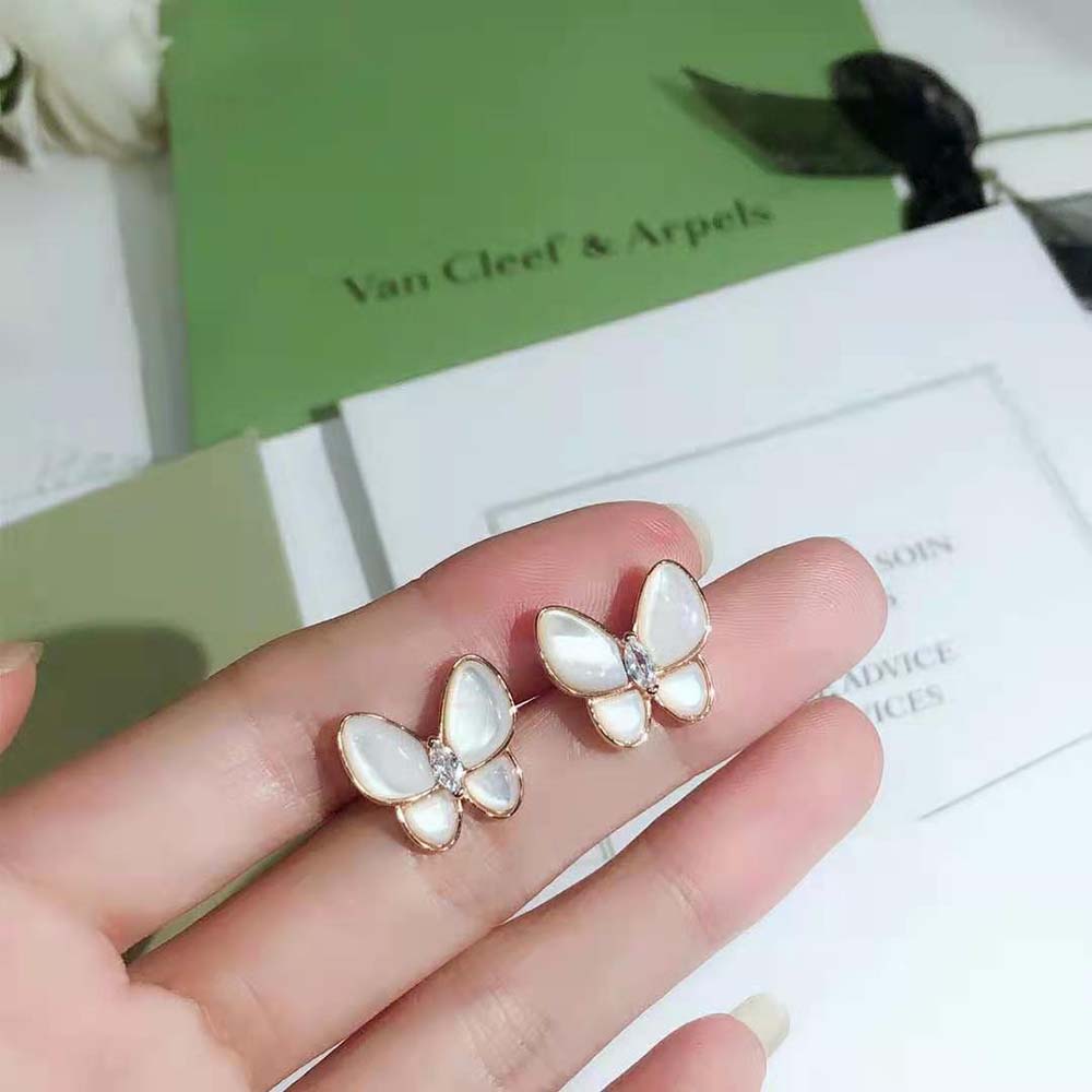 Van Cleef & Arpels Lady Two Butterfly Earrings-White (3)