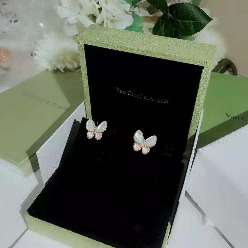 Van Cleef & Arpels Lady Two Butterfly Earrings-White (4)