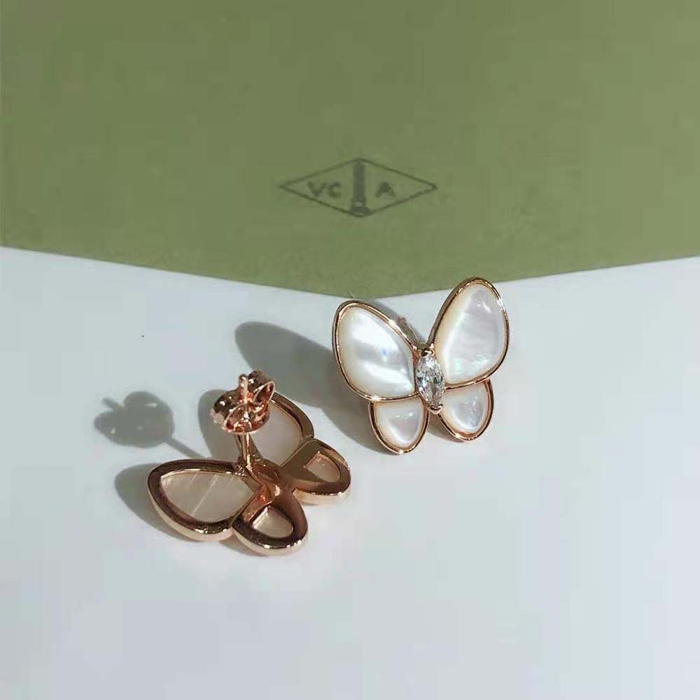 Van Cleef & Arpels Lady Two Butterfly Earrings-White (6)