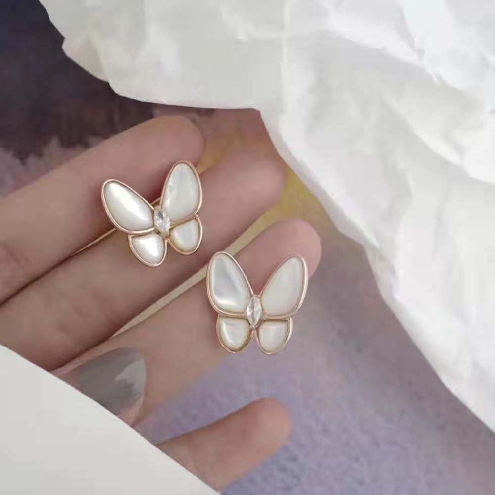 Van Cleef & Arpels Lady Two Butterfly Earrings-White (9)