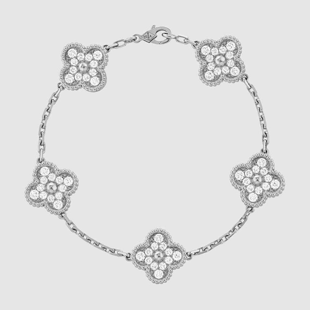 Van Cleef & Arpels Lady Vintage Alhambra Bracelet 5 Motifs (1)