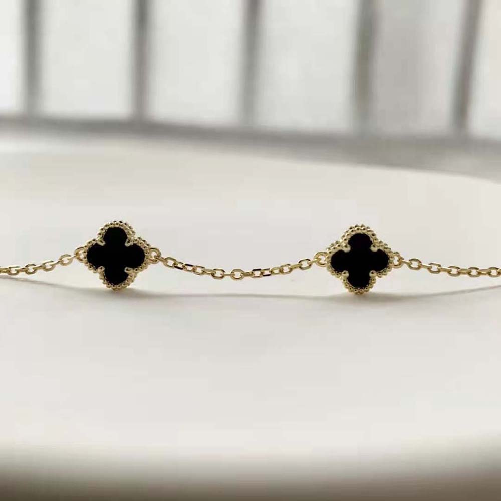 Van Cleef & Arpels Lady Vintage Alhambra Bracelet 5 Motifs-Black (6)