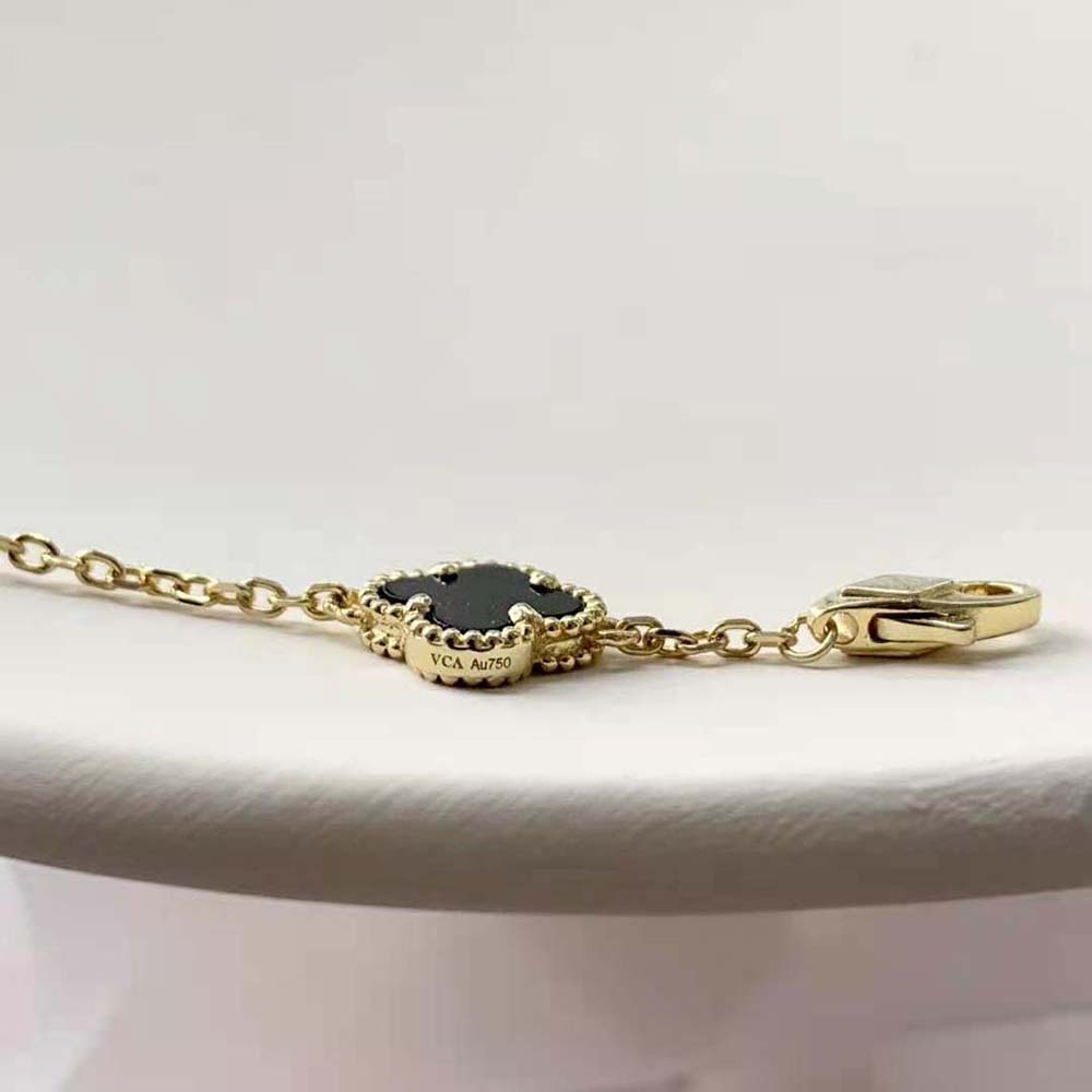 Van Cleef & Arpels Lady Vintage Alhambra Bracelet 5 Motifs-Black (8)