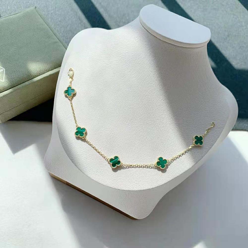 Van Cleef & Arpels Lady Vintage Alhambra Bracelet 5 Motifs-Green (2)