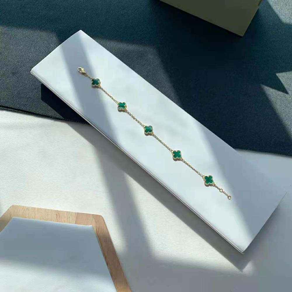 Van Cleef & Arpels Lady Vintage Alhambra Bracelet 5 Motifs-Green (3)