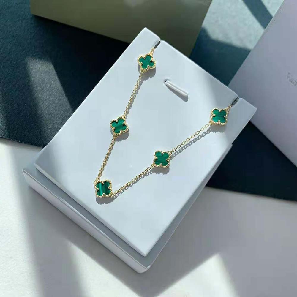 Van Cleef & Arpels Lady Vintage Alhambra Bracelet 5 Motifs-Green (5)