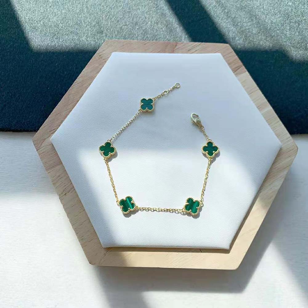 Van Cleef & Arpels Lady Vintage Alhambra Bracelet 5 Motifs-Green (6)