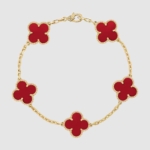 Van Cleef & Arpels Lady Vintage Alhambra Bracelet 5 Motifs-Red