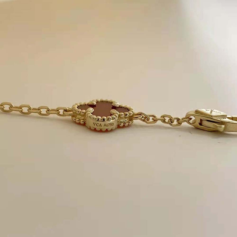 Van Cleef & Arpels Lady Vintage Alhambra Bracelet 5 Motifs-Red (7)