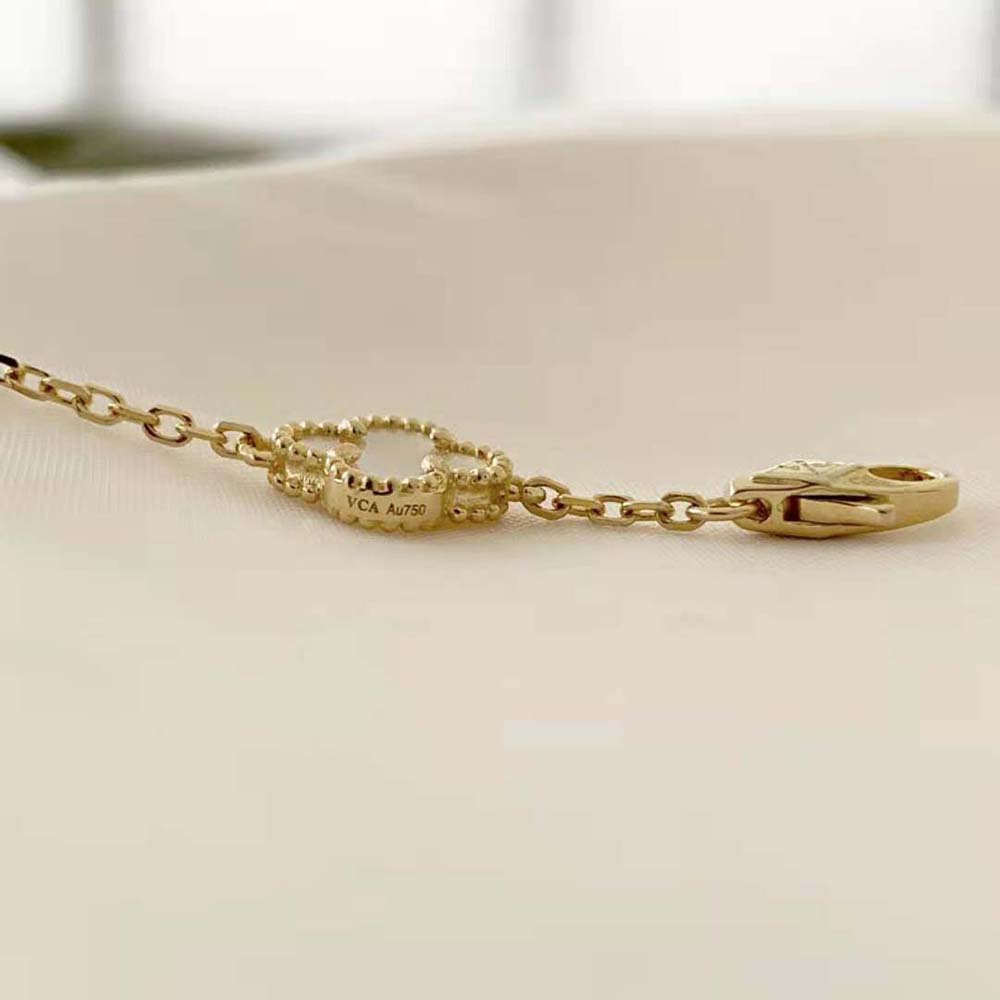 Van Cleef & Arpels Lady Vintage Alhambra Bracelet 5 Motifs-White (6)
