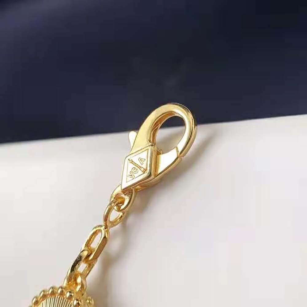 Van Cleef & Arpels Lady Vintage Alhambra Bracelet 5 Motifs in Yellow Gold (6)
