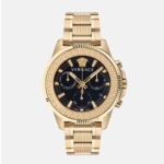 Versace Men Greca Action Chrono Watch 45 mm IP Champagne Round