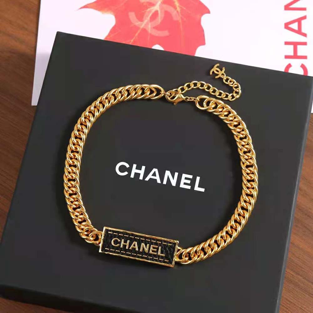 Chanel Women Choker in Gold & Black (2)