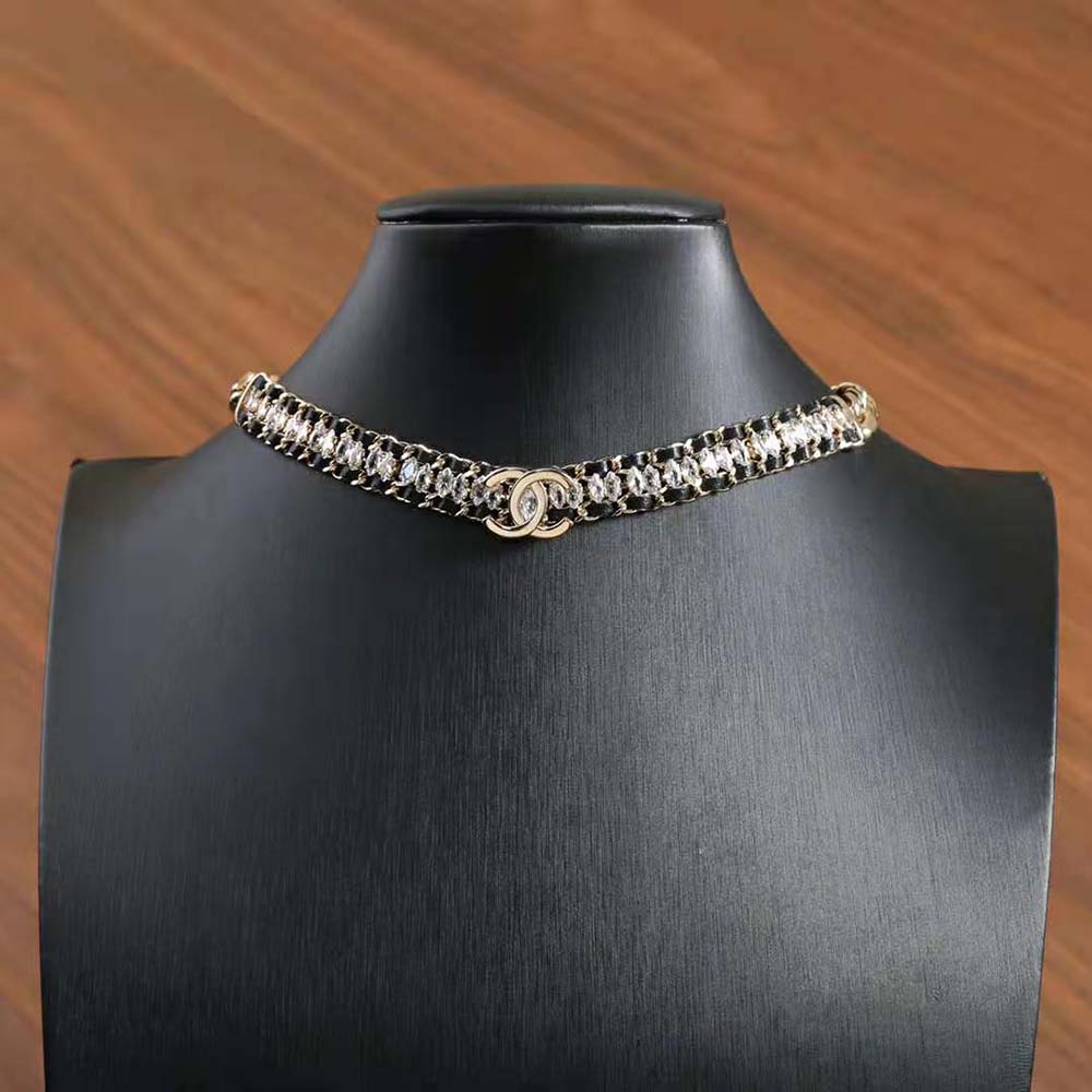 Chanel Women Choker in Metal Calfskin & Strass (4)