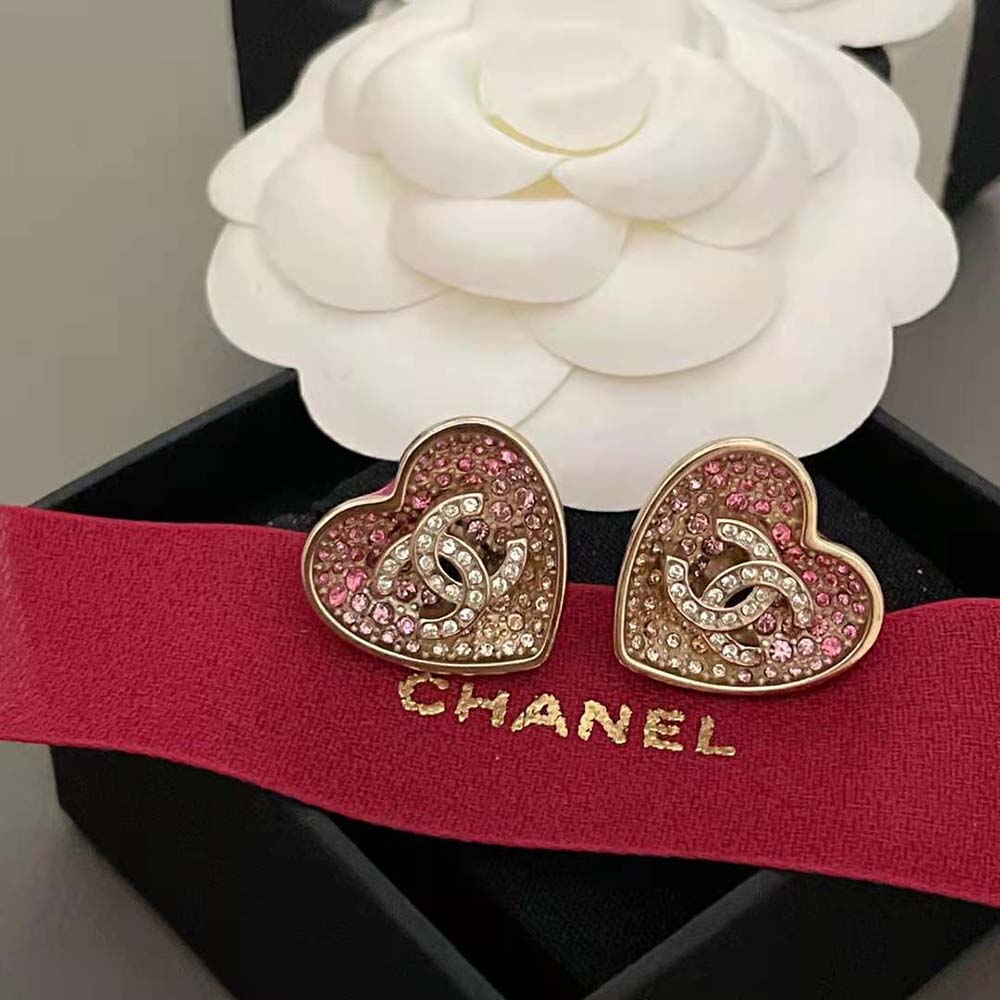 Chanel Women Clip-on Earrings in Metal & Strass (4)