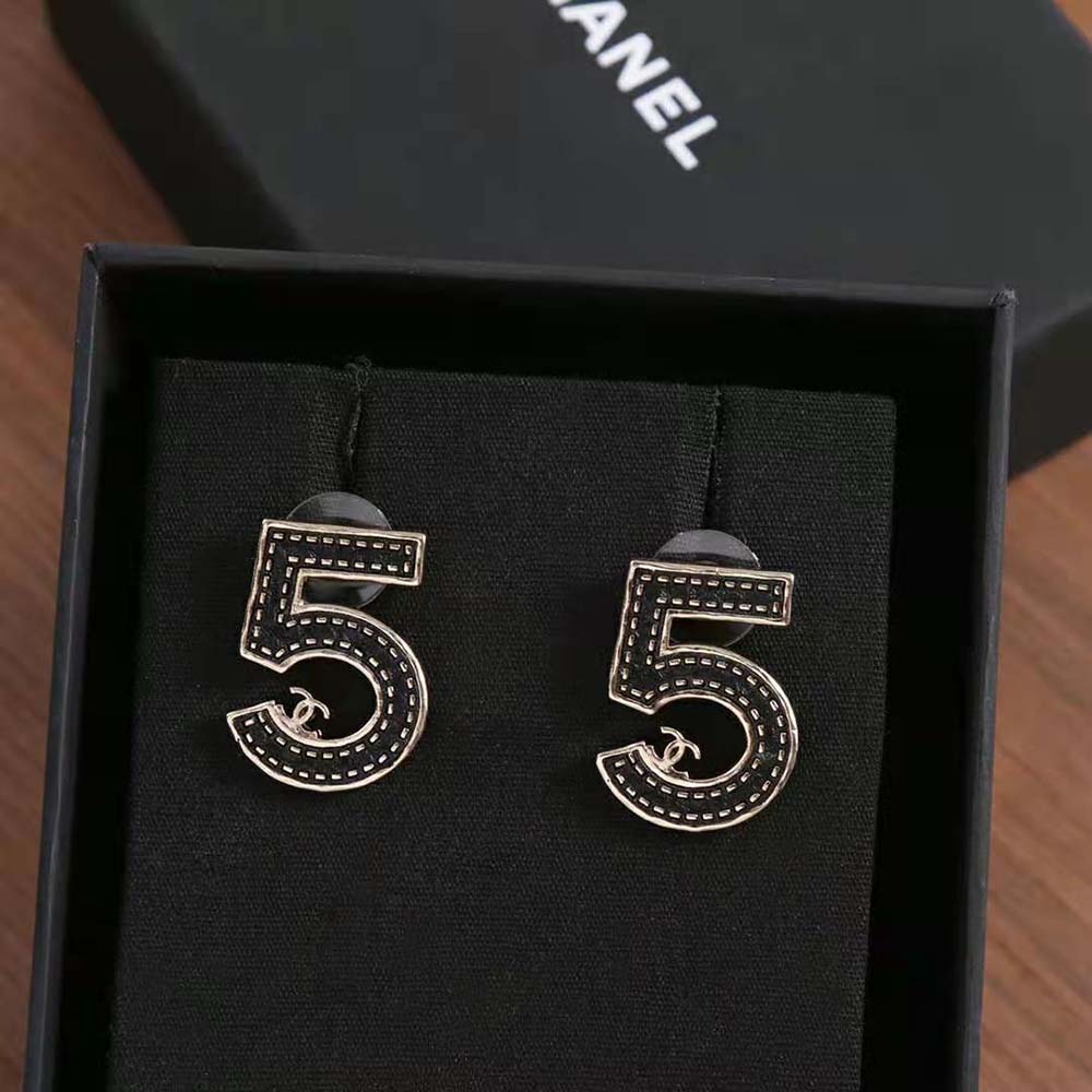 Chanel Women Earrings in Gold & Black (4)