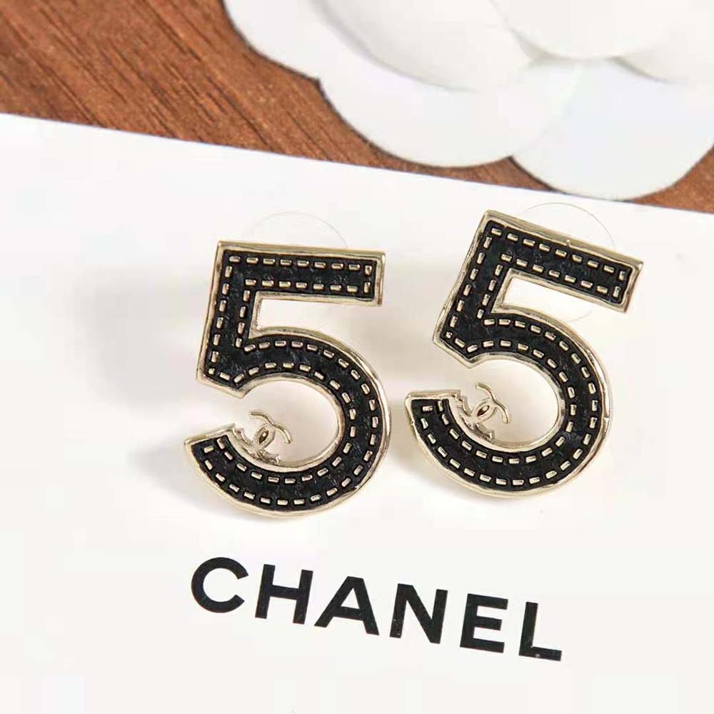 Chanel Women Earrings in Gold & Black (7)