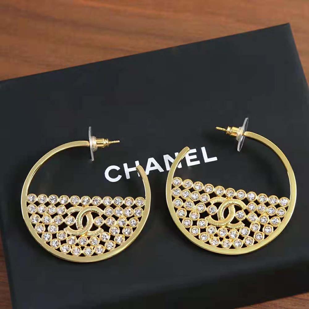 Chanel Women Hoop Earrings in Metal & Strass (2)