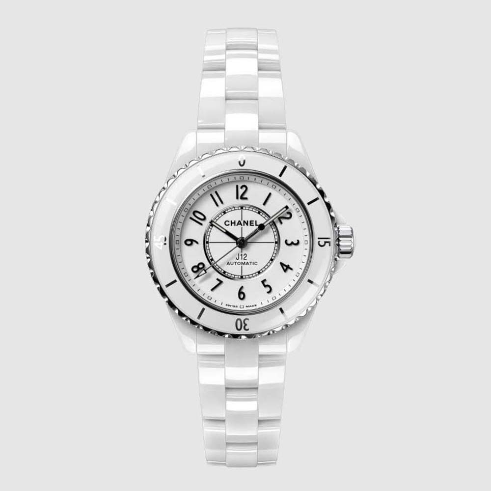 Chanel Women J12 Watch Caliber 12.2 33 mm White Highly Resistant Ceramic and Steel (1)