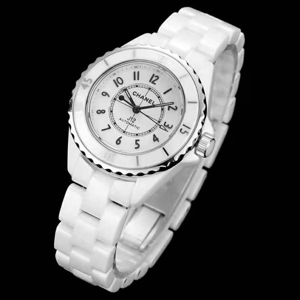 Chanel Women J12 Watch Caliber 12.2 33 mm White Highly Resistant Ceramic and Steel (4)