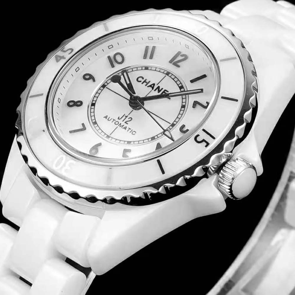Chanel Women J12 Watch Caliber 12.2 33 mm White Highly Resistant Ceramic and Steel (8)