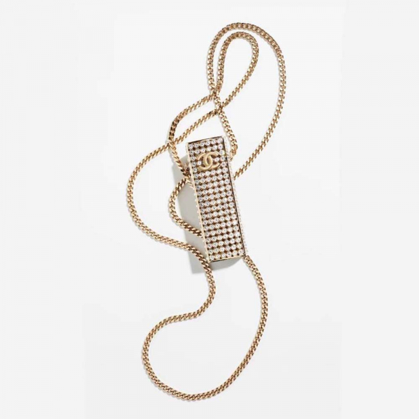 Chanel Women Long Necklace Metal Strass (1)