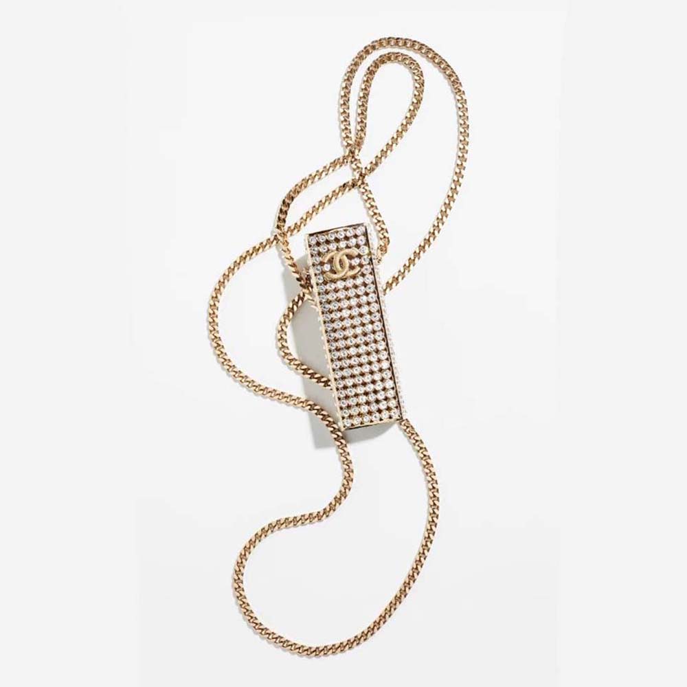 Chanel Women Long Necklace Metal Strass