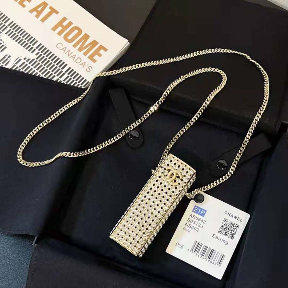 Chanel Women Long Necklace Metal Strass (3)