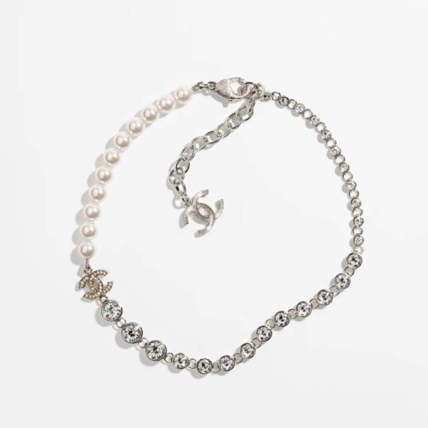 Chanel Women Necklace Metal Glass Pearls Strass (1)