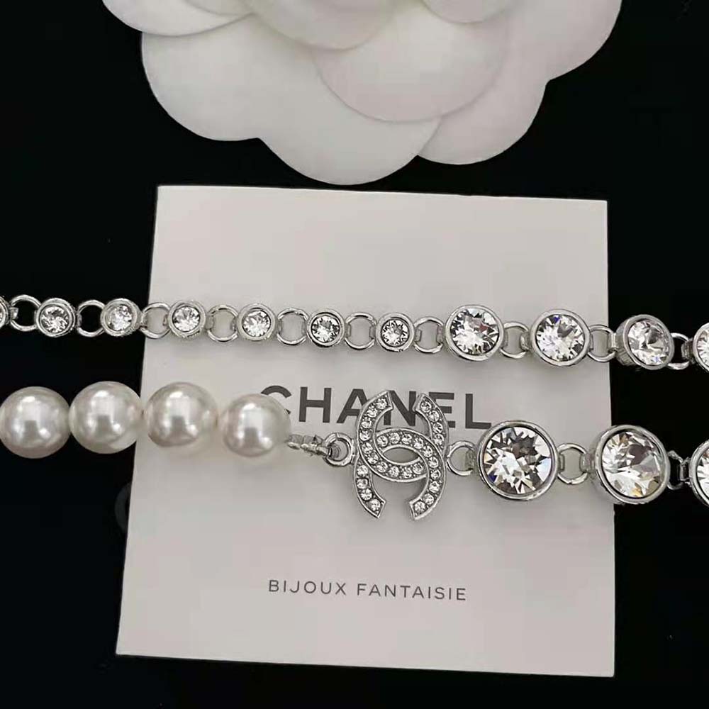 Chanel Women Necklace Metal Glass Pearls Strass (10)