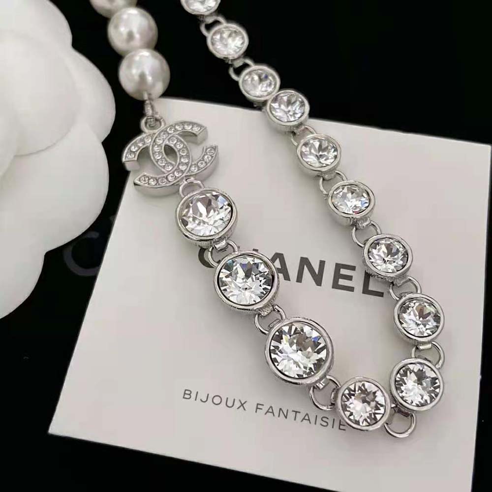 Chanel Women Necklace Metal Glass Pearls Strass (6)