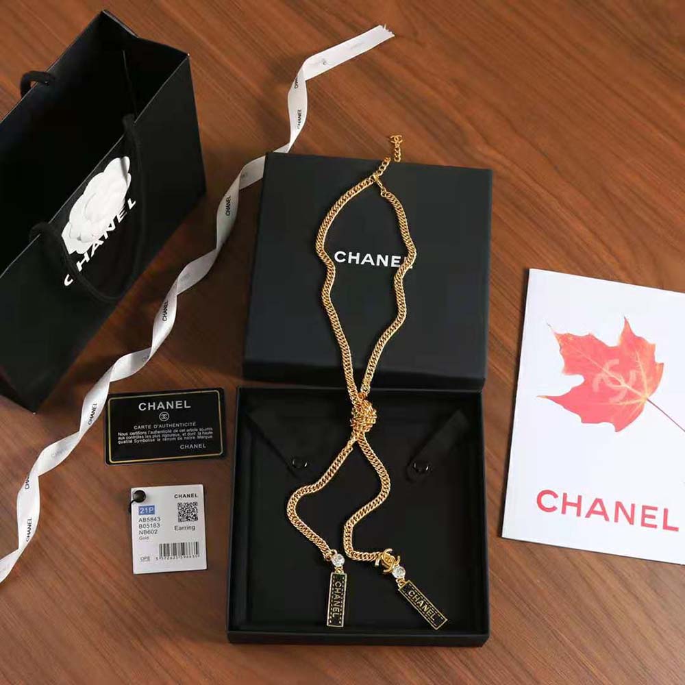 Chanel Women Necklace in Gold Black & Crystal (3)