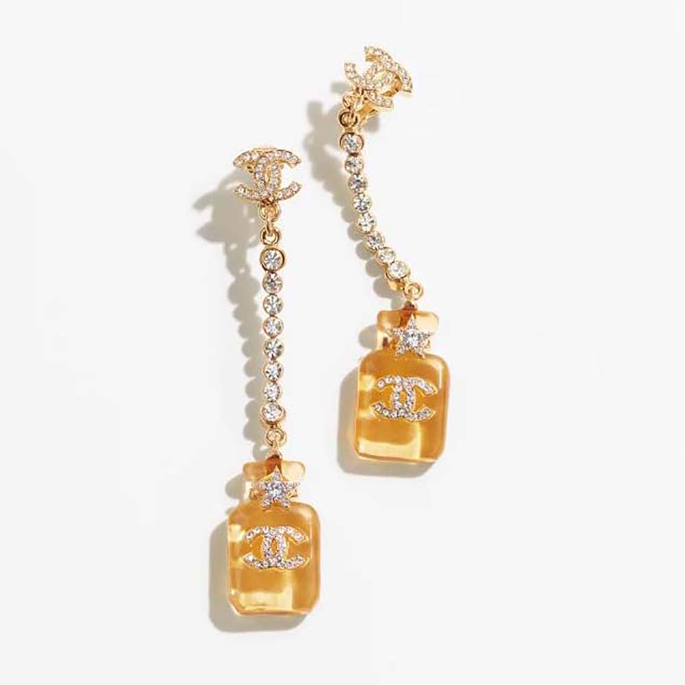 Chanel Women Pendant Earrings in Metal Resin & Strass (1)