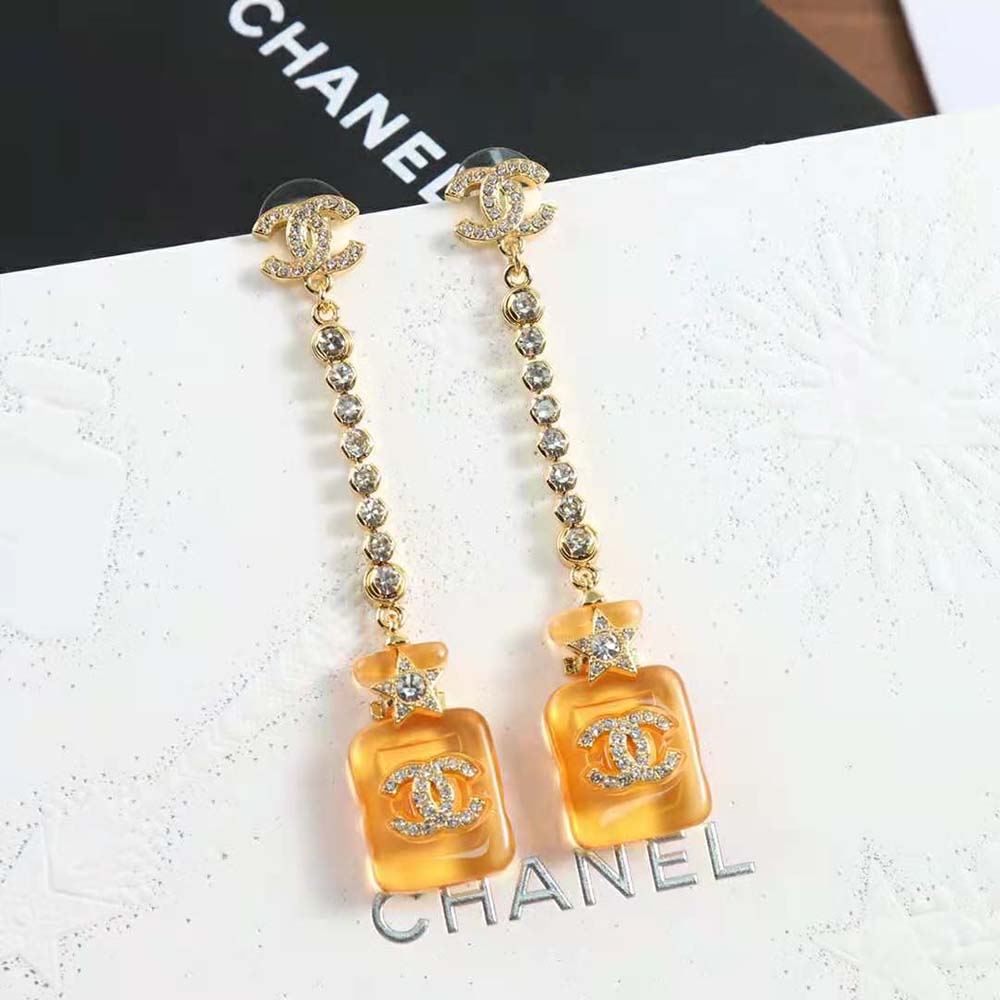 Chanel Women Pendant Earrings in Metal Resin & Strass (2)