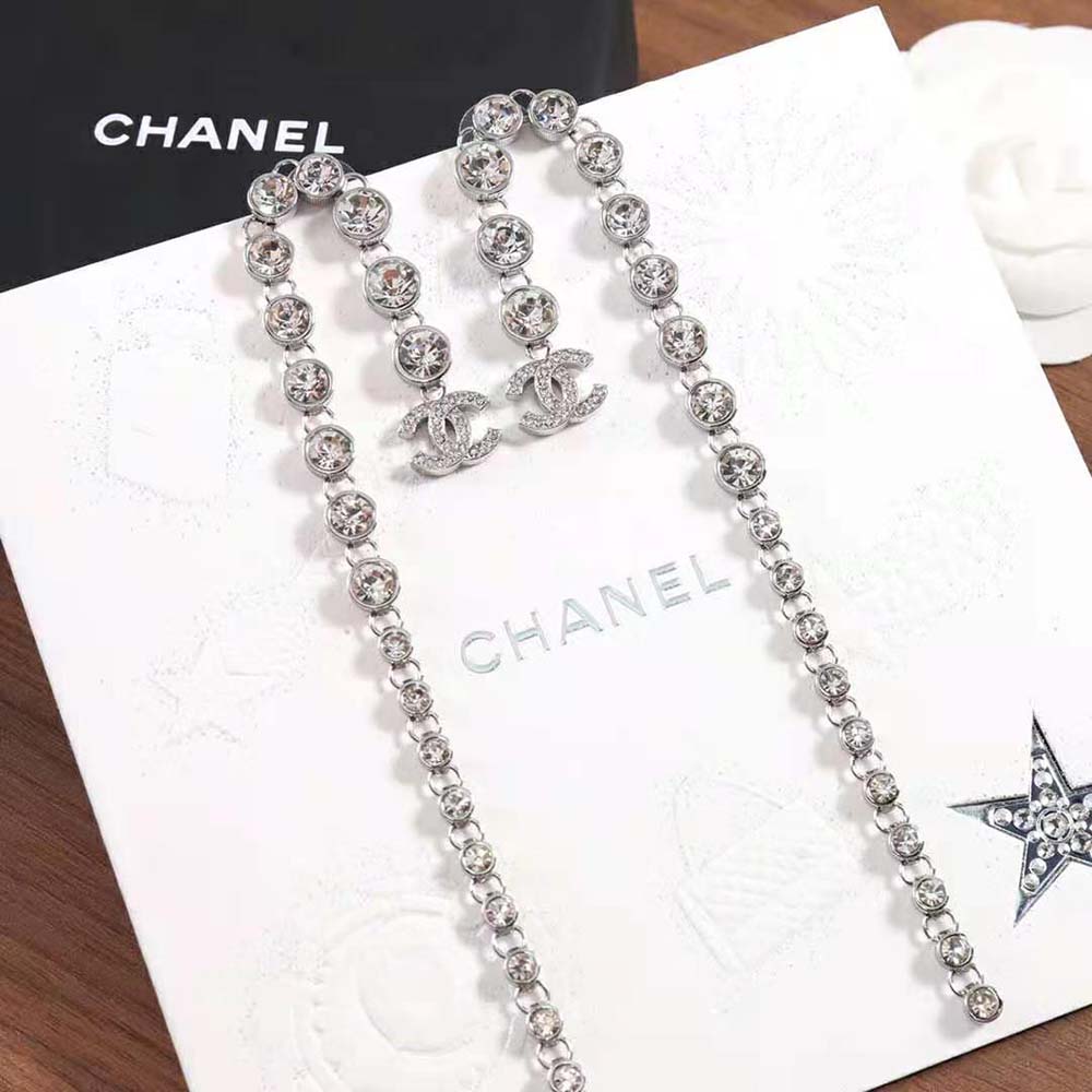 Chanel Women Pendant Earrings in Metal & Strass (2)