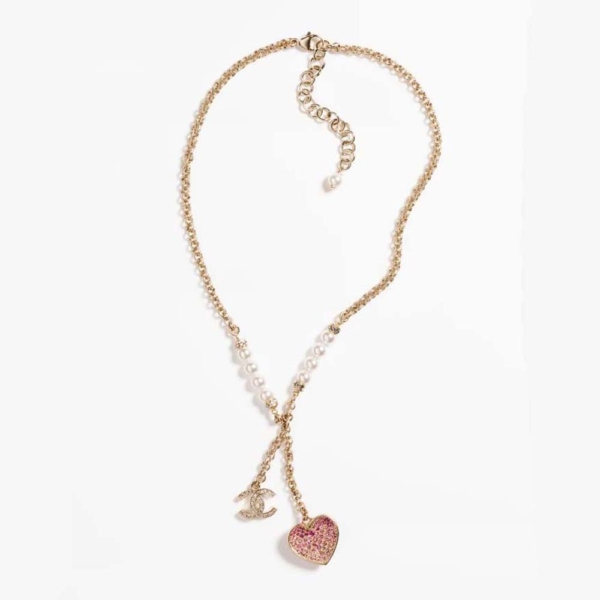 Chanel Women Pendant Necklace Metal Glass Pearls Sstrass (1)
