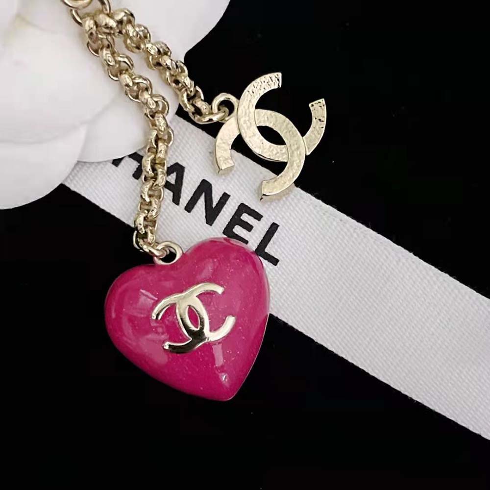 Chanel Women Pendant Necklace Metal Glass Pearls Sstrass (10)