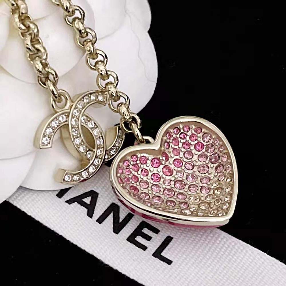 Chanel Women Pendant Necklace Metal Glass Pearls Sstrass (9)