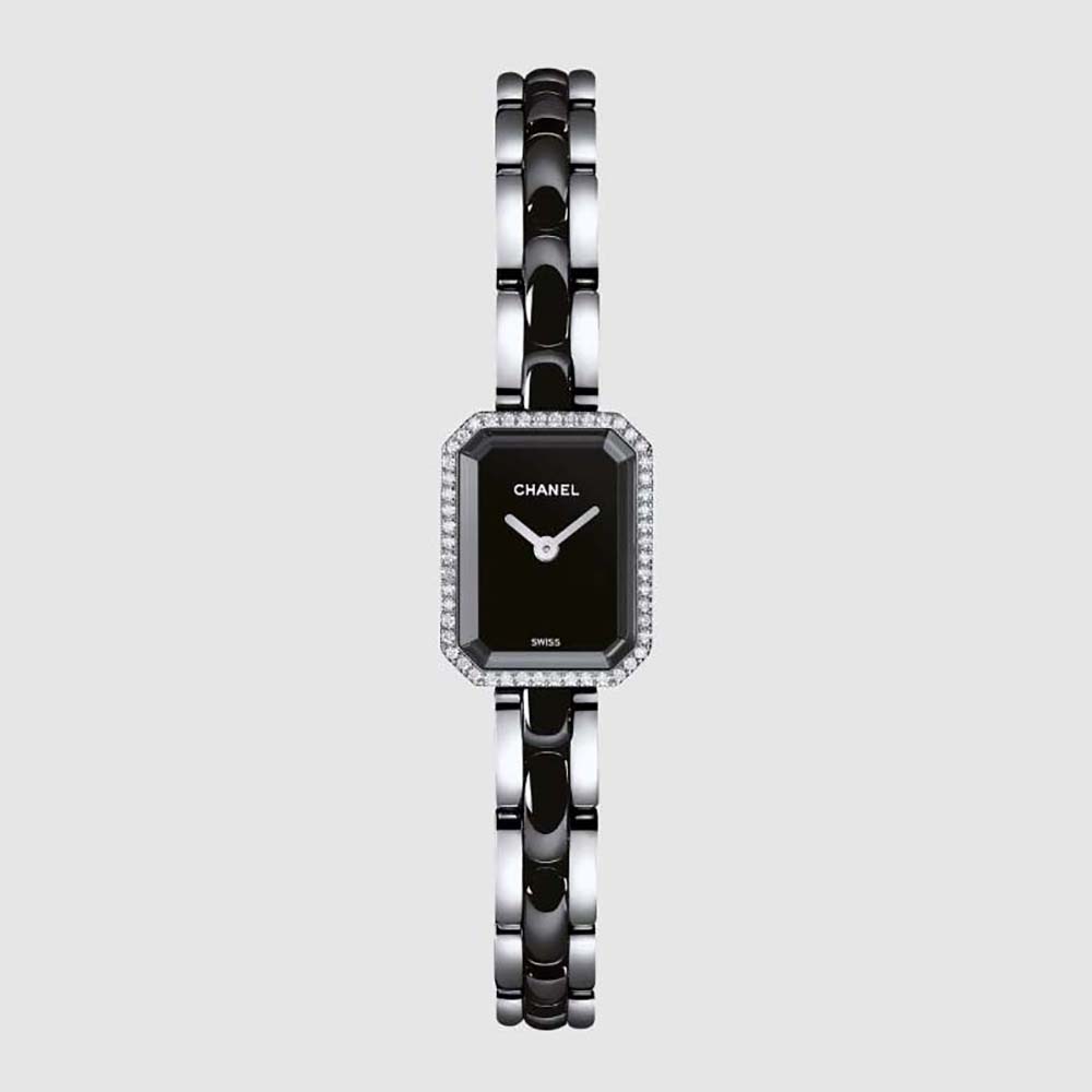 Chanel Women Première Ceramic Watch Quartz Movement in Steel-Black (1)